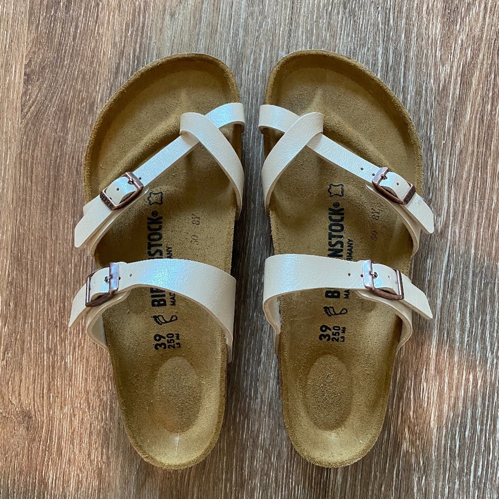 Birkenstocks Mayari Birko-Flor, Pearl White, W8